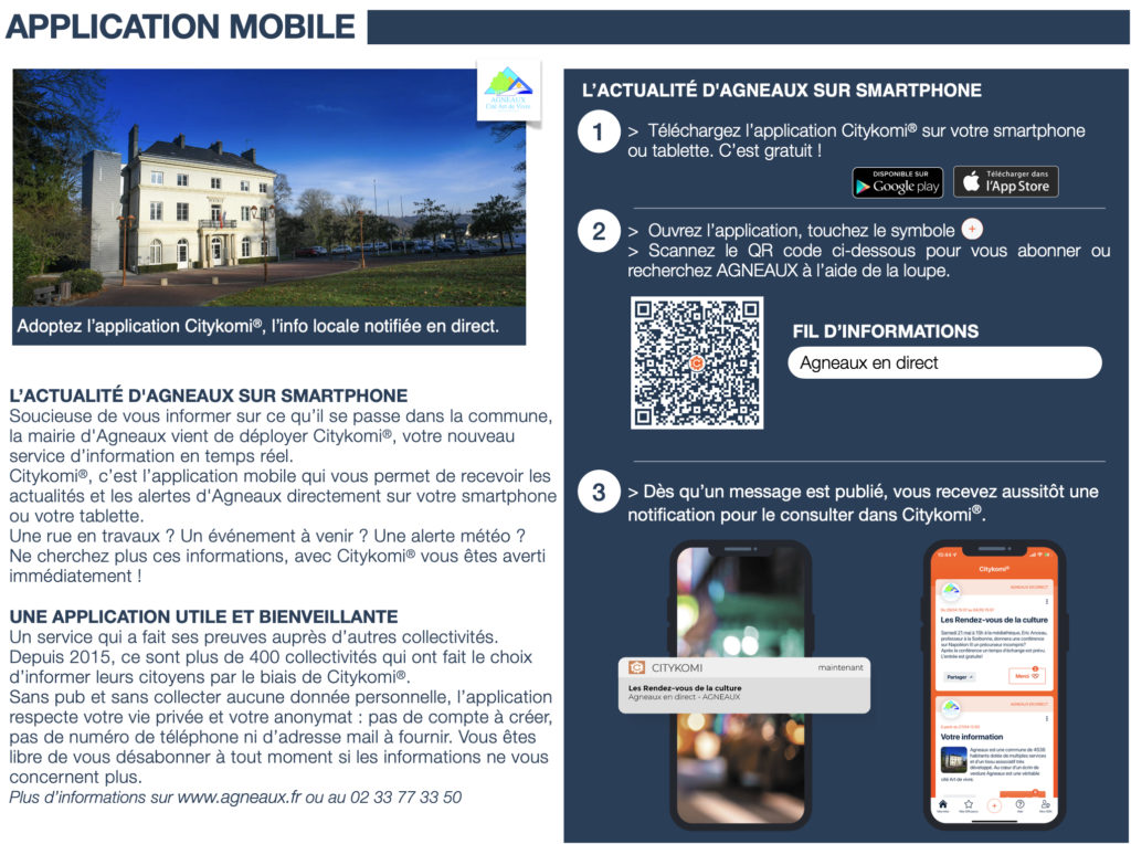 Citykomi, l’application mobile